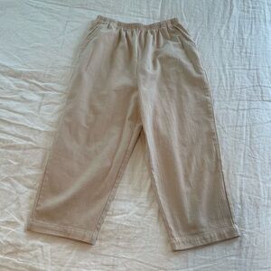 Blair casual linen capris with elastic waistband